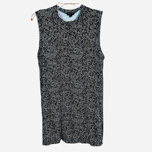 J. Jill Wearever Petite M A-Line Knit Dress Black White Quiet Luxury Minimalist